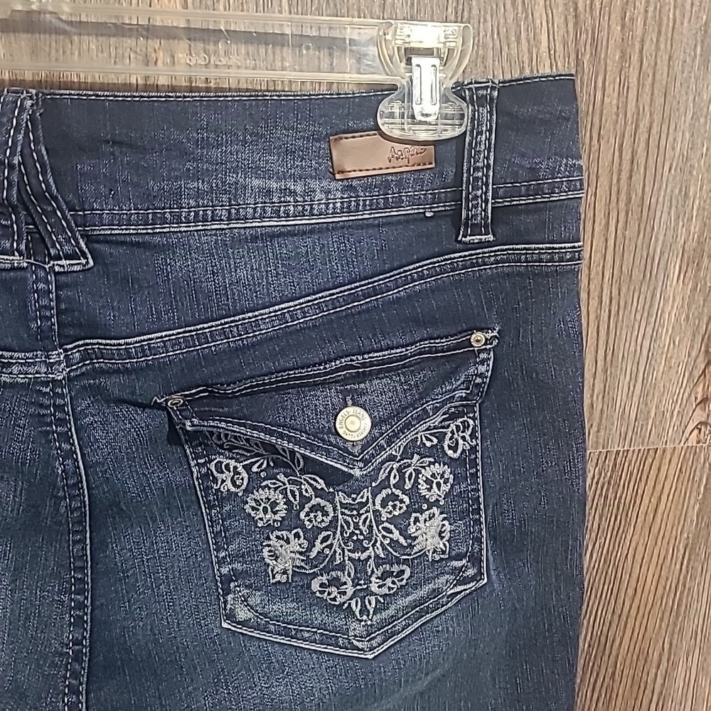 Angels Forever Young Curvy Convertible Jeans 16x25 Rhinestone Flap Pocket Cuffed - Picture 6 of 11
